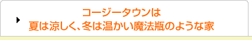 コージータウンは魔法瓶のような住宅です。