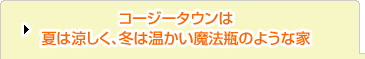 コージータウンは魔法瓶のような住宅です。